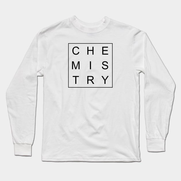 minimalist and simple design chemistry white word Long Sleeve T-Shirt by Typography Dose